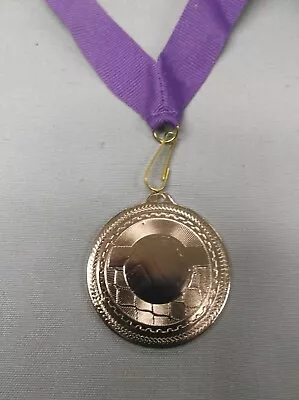 Silver Volleyball Medal Purple Neck Drape Trophy Award 2  Ball And Net • $1.99