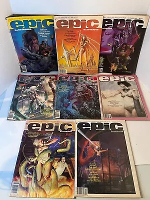 Epic Illustrated Lot Of 8 (1980 Marvel Magazine 2 3 6 7 8 22 25 26) • $55.27