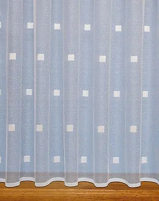 £2.90 • Buy Squares Modern Net Curtains ~ Width Sold By The Metre~ Lace Voile Curtain Fabric