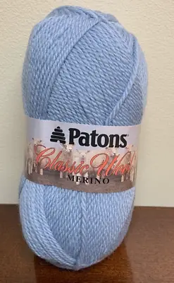New - Patons Classic Wool Merino Yarn Color 235 Faded Blue 3.5 Oz • $7.99