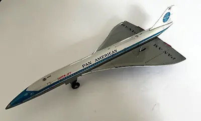 Vintage Daiya Pan Am Super Jet Concorde Plane Japan Tin Litho Toy Works! Battery • $250