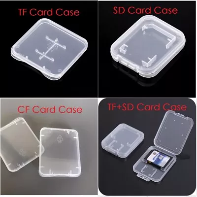 10Pcs TF SD CF Memory Card Case Holder Box Storage Hard Plastic Transparent New • $5.90