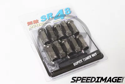 Muteki Sr48 Black Chrome 48mm 12x1.25 Open Ended 20 Pcs Lug Nuts Set Acorn • $1053.99