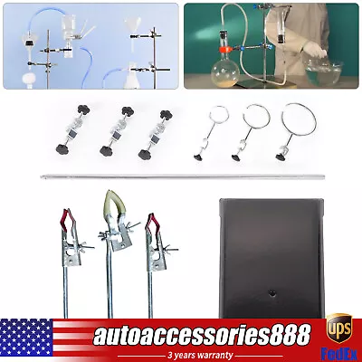 24  Laboratory Stand Set Burette Stand Condenser Clamp Kit Chemistry Lab W/ Ring • $38