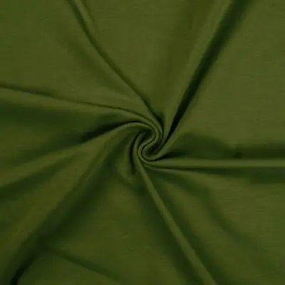Cotton Jersey Spandex Stretch Dress Fabric Material - OLIVE • £1.59