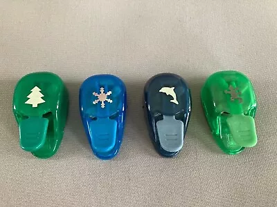 Vintage EK Success Paper Punches Set Of 4 Dolphin Tree Snowflake Gecko 2.5  • $14