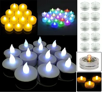 £8.95 • Buy LED Tea Lights Battery Flickering Flameless Tealight Fake Candles Wedding Xmas