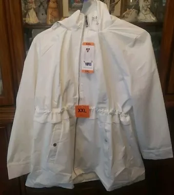 Vince Camuto Women's Rain Jacket With Hood  White Size XXL NEW WITH TAGS • $44.95
