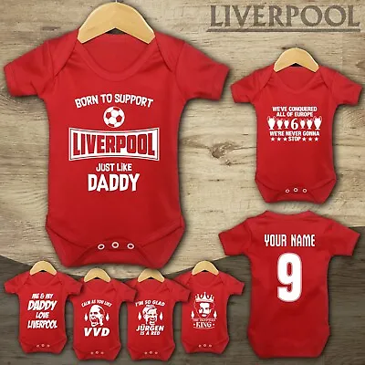 £9.99 • Buy Liverpool Personalised Baby Vest Suit Grow Football  - Klopp Salah