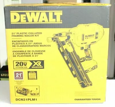 $335 • Buy DeWalt DCN21PLM1 20V CORDLESS XR 21º PLASTIC COLLATED FRAMING NAILER KIT