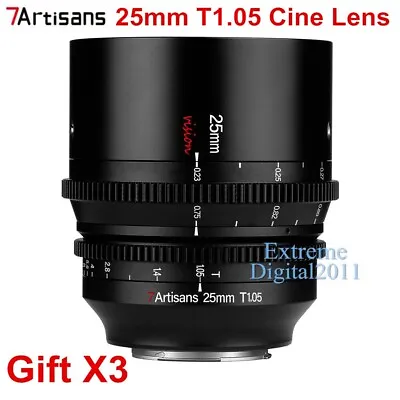 7artisans 25mm T1.05 Large Aperture ED Cine Lens For Fuji X-T4 X-T30 S10 Camera • £389