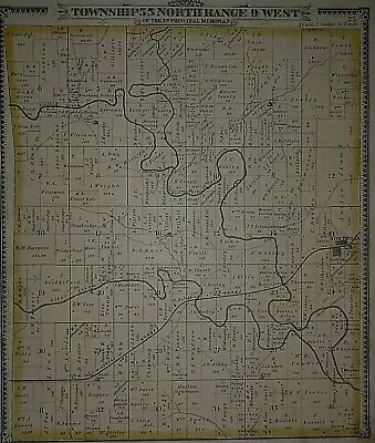 Vintage 1889 Land Owners Plat Map ~ STOUTSVILLE MONROE Co MISSOURI • $34