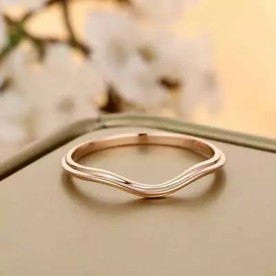 £160 • Buy Plain Curve Engagement Wedding Matching Band 9Ct Rose/Yellow/White Gold