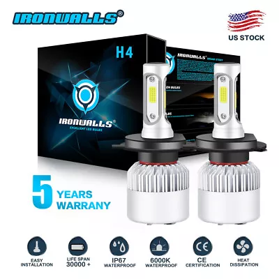 For 1999-2000 Honda Civic EK9 H4 9003 LED Headlight Bulb Kit 6K White Hi/Lo Beam • $20.59