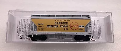 N Scale Micro-Trains 2-Bay Center Flow Covered Hopper Demonstrator ACF ACFX44503 • $24