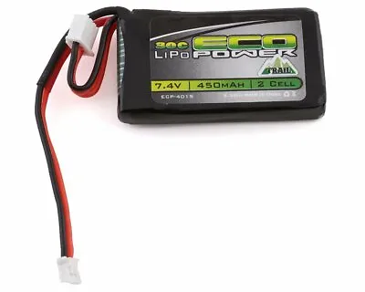 $14.99 • Buy EcoPower  Trail  SCX24 2S 30C LiPo Battery W/PH2.0 Connector (7.4V/450mAh)
