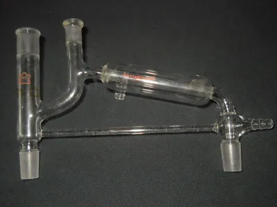 Kontes Bantam-Ware Glass 14/20 Joint Distillation Head For Vacuum Apparatus • $159.99