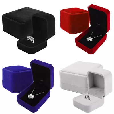 Velvet Earring Ring Necklace Pendant Jewelry Gift Boxes Storage Cases Wedding • $4.99