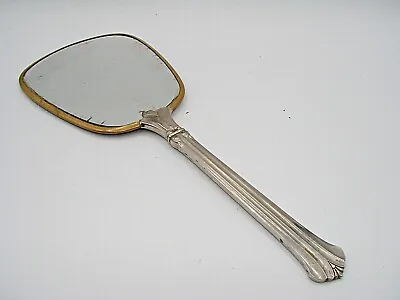 Vintage Antique Victorian Floral Handheld Vanity Mirror Gold Brass Toned 13x5  • $33.97