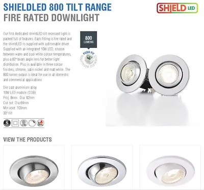 £14.95 • Buy 10w Dimmer LED Downlight Tilt Spotlight Recessed Kitchen Light Ceiling Spotlight