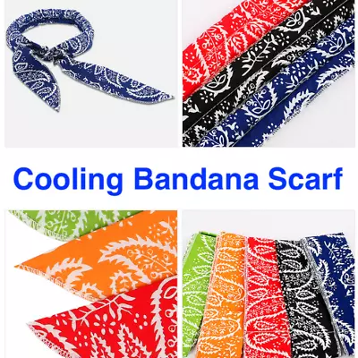 Ice Cooling Bandana Outdoor Sport Body Scarf Wrap Cool Headband Neck Cooler • $5