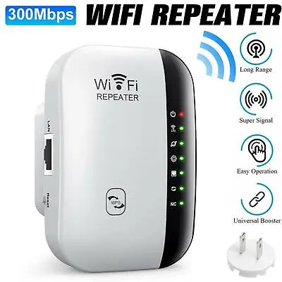 Wireless WiFi Signal Expander Repeater Range Extender Internet Network Amplifier • £8.99