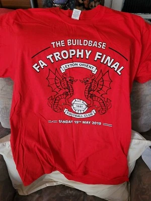 £8 • Buy Leyton Orient FC Men's The Buildbase FA Trophy Final T-Shirt - Red - Large