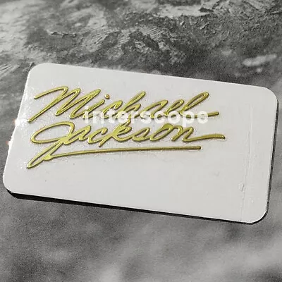 2Pcs 4.2*2.4cm Custom Michael Jackson Electric Guitar Metal Logo Stickers Golden • $17.99