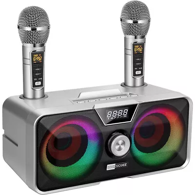 Portable Karaoke Machine Bluetooth Speaker Rechargeable 2 Wireless Microphones • $69.99