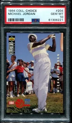 Psa 10 Gem Mint 1994 Collector's Choice Michael Jordan Golf #204 Bulls B155 • $129.99