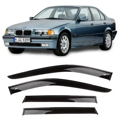 Window Visors Sun Rain Guard Deflectors For BMW 3 E36 Sd 90-98 • $89.90