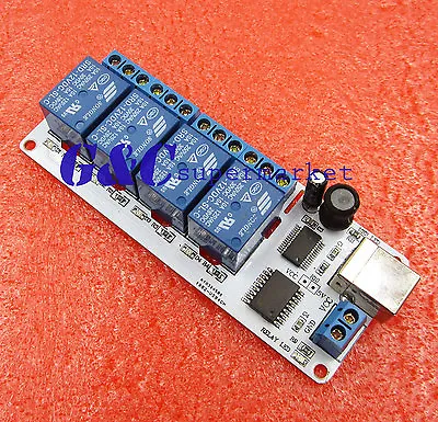 Smart Home 12V 4 Channel USB Relay Module Programmable Computer Control A3GU • $8.04