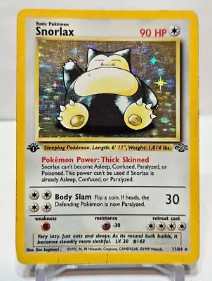 Snorlax 11/64 Holo 1st Edition Jungle Pokemon • $59.99