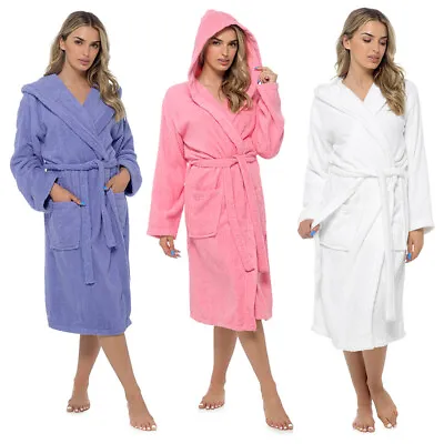 Luxury Egyptian Cotton Bath Robe Towelling Dressing Gown Terry Towel Soft • £16.99