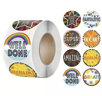 500 Pcs Sticker Rolls Seals Motivation Praise Encourage Reward Designs NEW  • $7.77