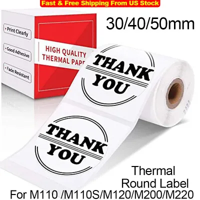 Phomemo Round Thermal Label Paper 30/40/50mm For M110/M110S/M120/M200/M220 • $6.50