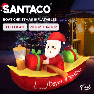 Santaco Christmas Inflatable Decorations Outdoor Xmas Santa LED Lights Party • $71.99