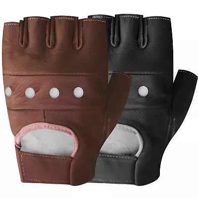 £4.99 • Buy Mens Weight Lifting Gloves Gym Bodybuilding Fitness Yoga Gloves Leather