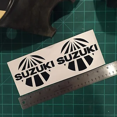 Suzuki Sunburst Fender Decal Set - Black -Vintage Motocross AHRMA Sticker • $12.99