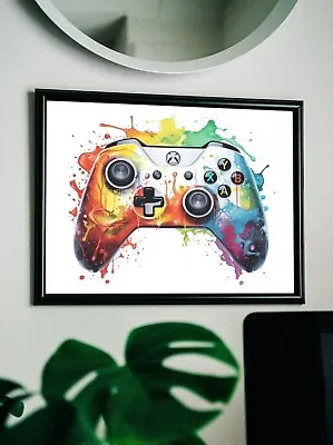 Xbox Remote Poster Boys Bedroom Decor Gamer Print Games Console A4 Gift • £5.99