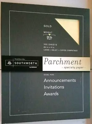 New Southworth P994CK Parchment Paper  Laser Inkjet Print Gold 100 Sheet 8.5x11 • $13.99