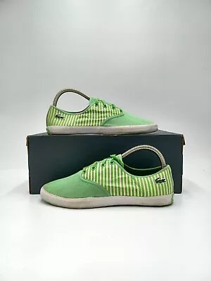 Lacoste Canvas Trainer Green UK6 Low Womens BRS1009 Thailand Sneaker Shoe • £17.99