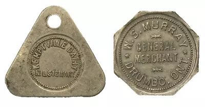 Drumbo  Kemptville Ontario Merchant & Dairy Tokens #9259z • $21.69