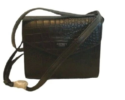£69 • Buy Osprey London - Croc Crossbody Black Leather Bag - New With Tags RRP £125