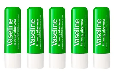 5 Pack Vaseline Lip Therapy Aloe Vera With Petroleum Jelly Total 5 Lip Therapy • $12.95