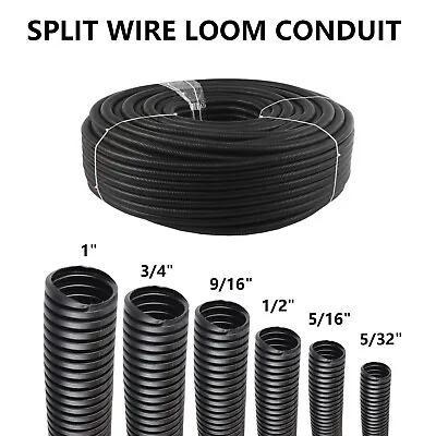 Split Wire Loom Conduit Convoluted Tubing Flex Harness Cable Protector Cover Lot • $142.49