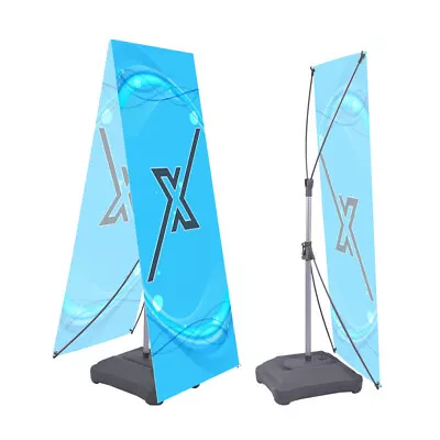 Premium OUTDOOR Double-Sided X Banner Stand With Water Fill Base 24 X72  • $75.99