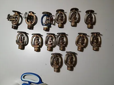 14 Antique Vintage Brass Fire Sprinkler Heads Globe Reluable A33 285  • $75