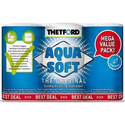$12 • Buy Thetford Aqua Soft 6pk Toilet Tissue Paper Rv Boat Porta Potti Cassette Dometic