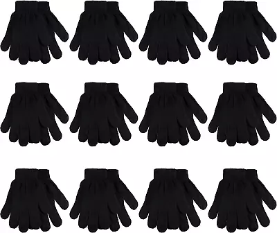 Adult Winter Gloves Knitted Magic Gloves Wholesale Lot 12 Pairs Bulk • $18.74